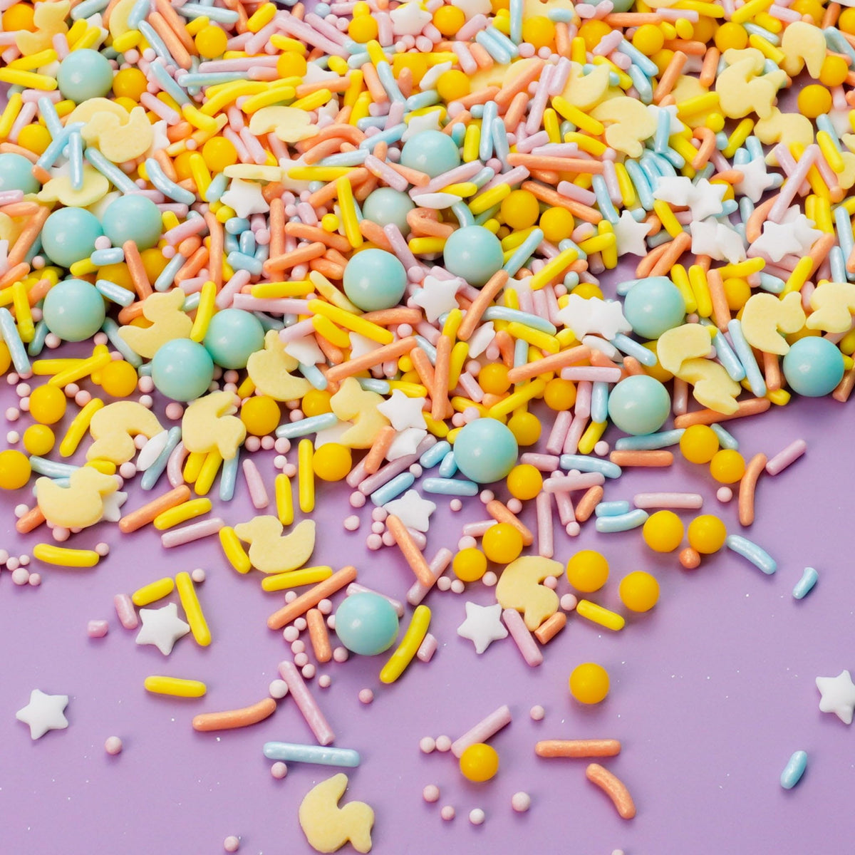 Oasis Supply Baby Shower Sprinkles & Sugar Shapes. Edible Decorations for Cakes, Cupcakes, and Cookies. Gender Reveal, Boy, Girl, and Neutral Party Baking Decorations (Ducky Mix - Assorted)