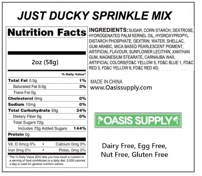 Oasis Supply Baby Shower Sprinkles & Sugar Shapes. Edible Decorations for Cakes, Cupcakes, and Cookies. Gender Reveal, Boy, Girl, and Neutral Party Baking Decorations (Ducky Mix - Assorted)