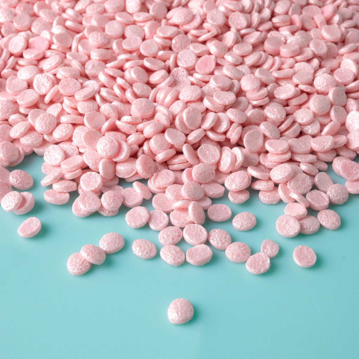 Oasis Supply Baby Shower Sprinkles & Sugar Shapes. Edible Decorations for Cakes, Cupcakes, and Cookies. Gender Reveal, Boy, Girl, and Neutral Party Baking Decorations (Pearl Quins - Pink)