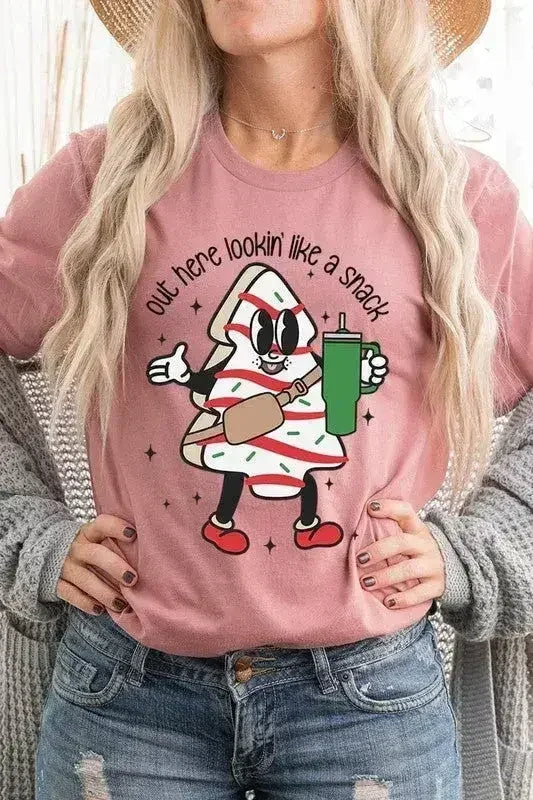 Christmas Cookie Graphic T-Shirt - "Lookin' Like a Snack" | Femstylo