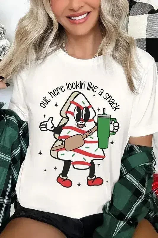 Christmas Cookie Graphic T-Shirt - "Lookin' Like a Snack" | Femstylo
