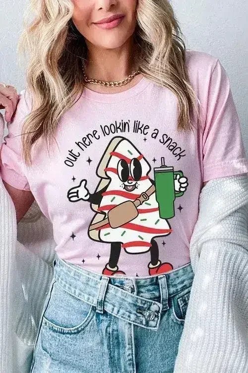 Christmas Cookie Graphic T-Shirt - "Lookin' Like a Snack" | Femstylo