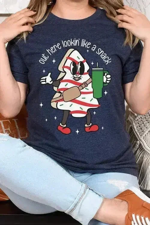 Christmas Cookie Graphic T-Shirt - "Lookin' Like a Snack" | Femstylo