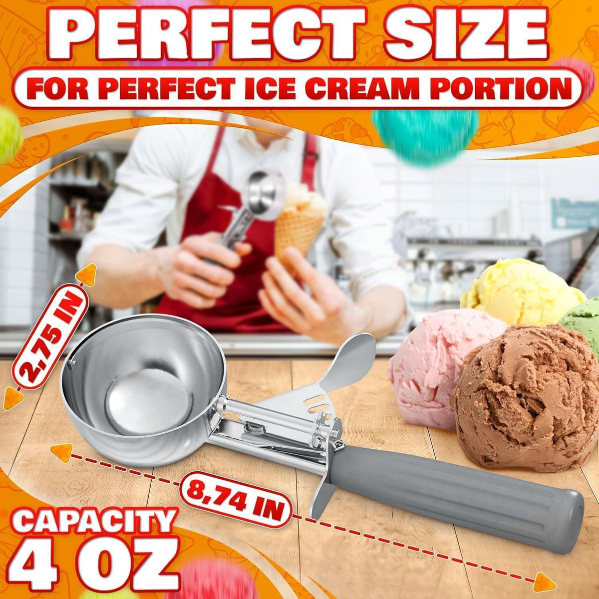 4 oz Stainless Steel Cookie Scoop