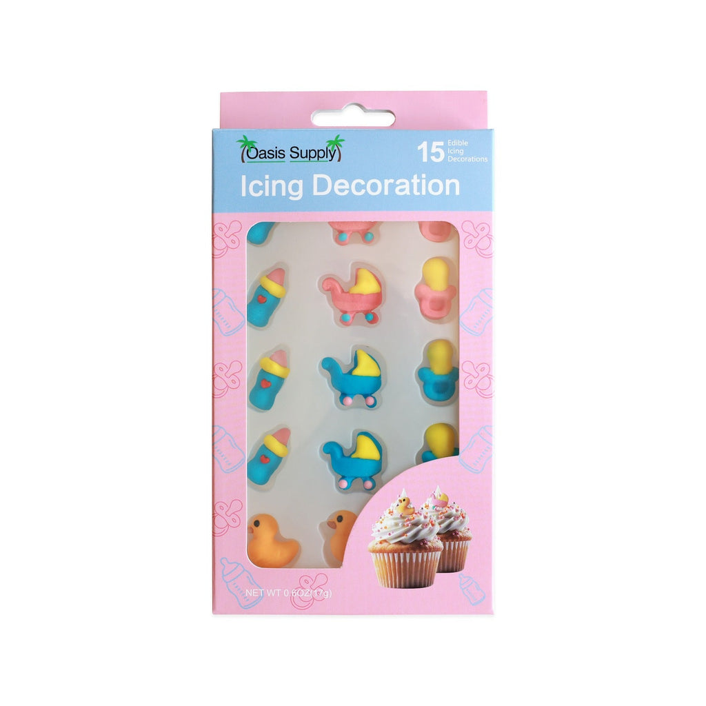 Baby Shower Edible Sugar Decorations – 15 Piece Set